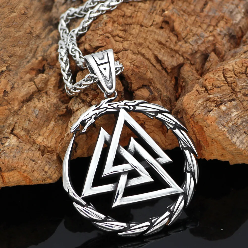 Мужская подвеска из нержавеющей стали Viking Valknut Amulet dragon|Ожерелья с подвеской| |