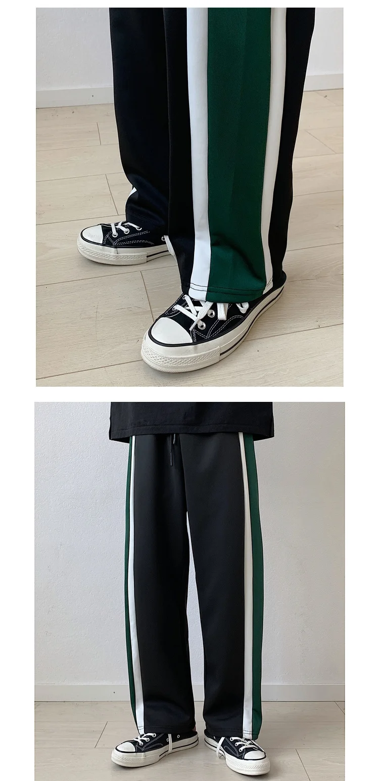 sports track pants 2021 Korean Style Men's Loose Straight Casual Pants Hip Hop Style Joggers Sweatpants Streetwear Pantalon Homme Trousers M-2XL red sweatpants