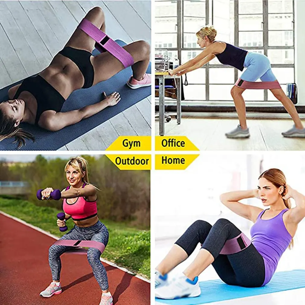 

Fitness Yoga Belt Resistance Bands Set Fabric Workout Bands Non-Slip Exercise Bands Elastic Resistance Loops