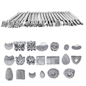 

KAOBUY 1Set(20pcs) Leather Carving Hand Working Saddle Making Tools Engraving Craft Set Leather Printing Tools