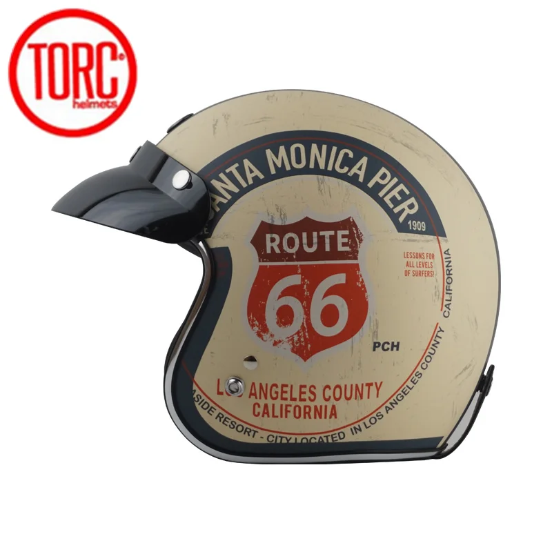 Винтажный мотоциклетный шлем TORC T50 каска с открытым лицом в стиле ретро