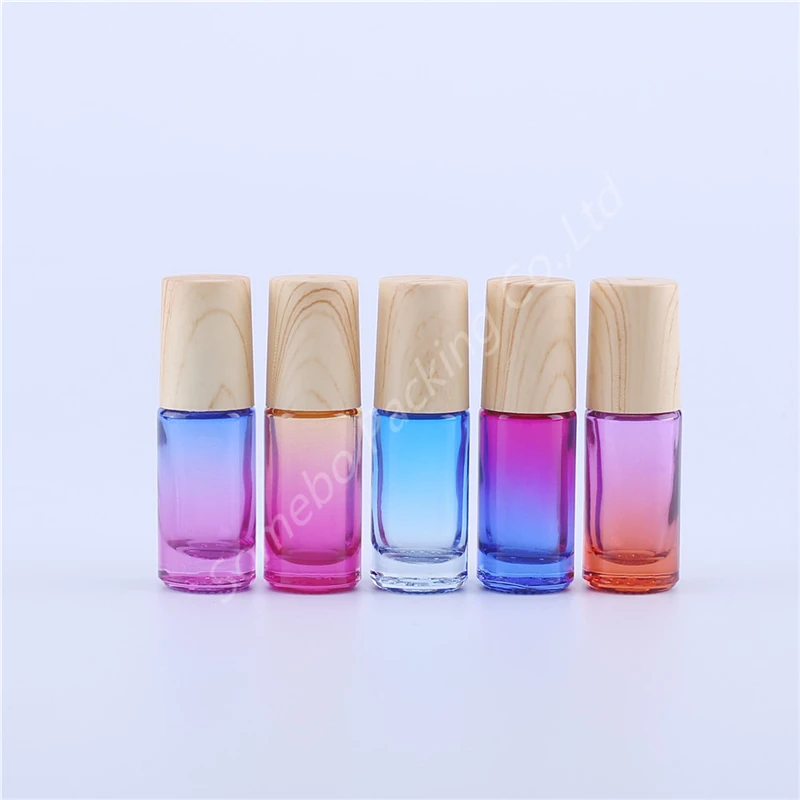 5 мл градиентный цвет толстое стекло ролик эфирное масло пустые бутылки Parfum с