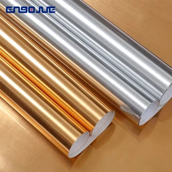 

0.4x5M Self-adhesive Mirror Wallpaper Brushed Metal Sticky Notes Paper Furniture Electric Appliance Fridge Renovation Stickers