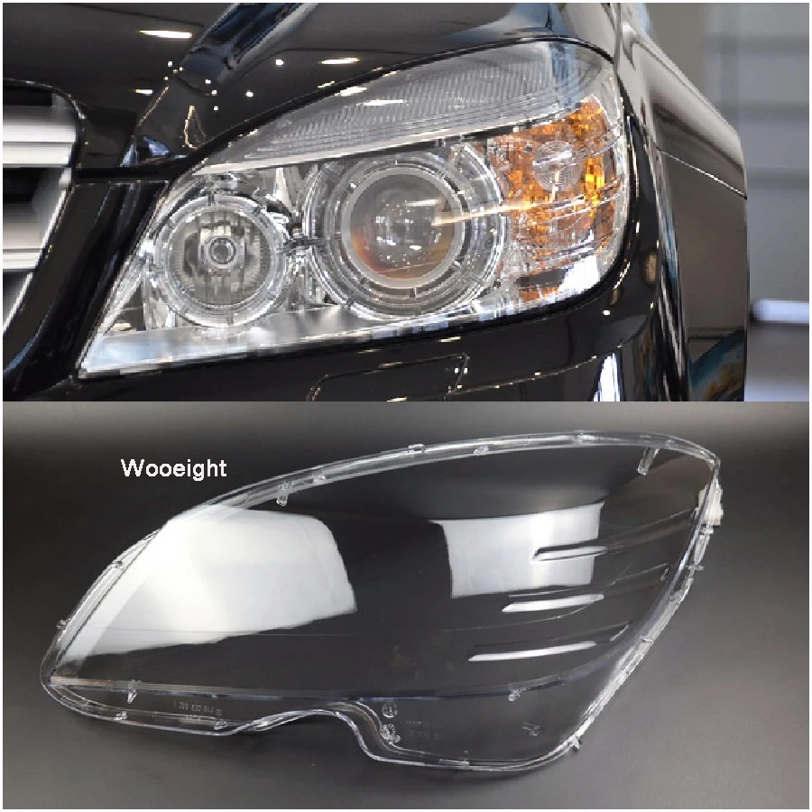 Color : Clear Headlight Lens A Pair Car Front Headlight Head Light Lamp Clear Lens Covers Case Shell Fit For Mercedes C-Class W204 For Coupe/ Sedan 2011-2014 Fac Car Clear Headlight Lens Cover 