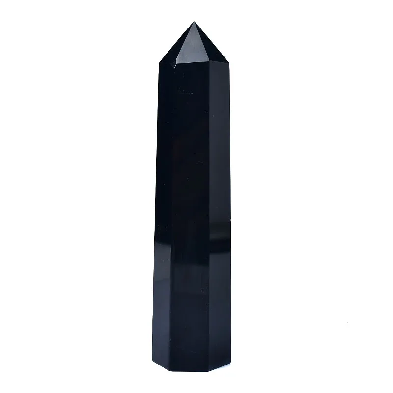 Description Picture 2 of item110-130mm Big Size Natural Crystal Point Obsidian Healing Stone Obelisk Tower Quartz Wand Ornament for Home Decor Energy Stone