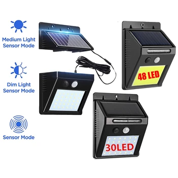 

PIR Motion Sensor Solar Lights 48/30 LEDs Outdoor Separable Light for Garden Security Waterproof Wireless Wall Lamp integrated o
