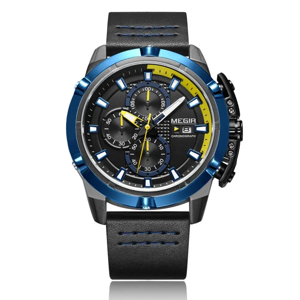 

MEGIR Watches for men Featured Multi-function Timekeeping Calendar Personality Quartz Watch 2062G
