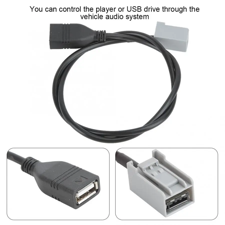 차량용 USB AUX 어댑터 케이블, 지지대 MP3 MP4 WMA USB 플래시, Outlander ASX Lancer 2009 이후 3911-TFO-003
