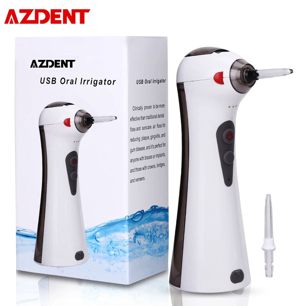 

USB Rechargeable Portable Electric Water Tank Oral Irrigator 3 Modes Water Jet Dental Flosser with 2 Nozzles Mini Teeth Cleaner