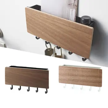 

New Wall-hung Type Wooden Decorative Wall Shelf Sundries Storage Box Prateleira Hanger Organizer Key Rack Wood Wall Shelf