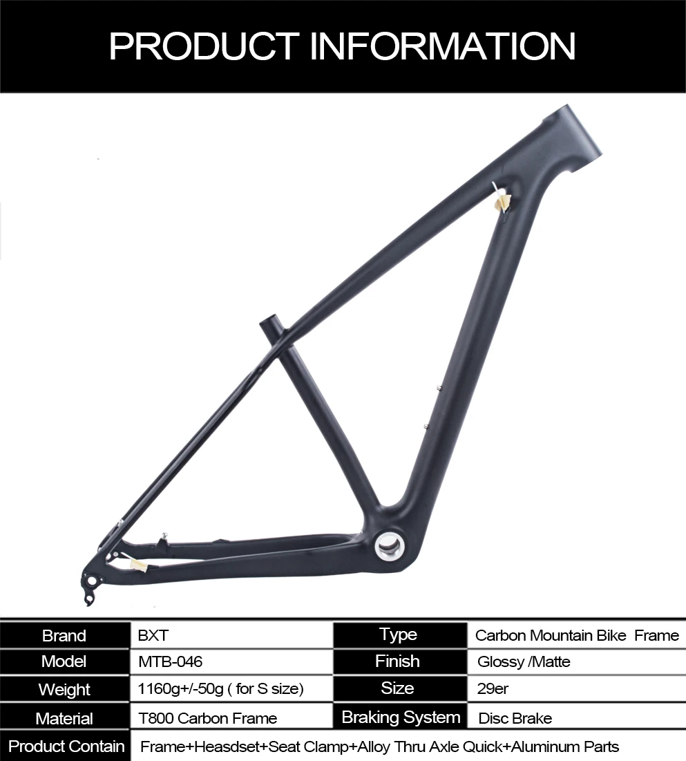 Discount BXT T800 Carbon mountain Frame 29er Chameleon Full Carbon fiber frameset MTB  29 disc brake 1-1/8" to 1-1/2" frames 0