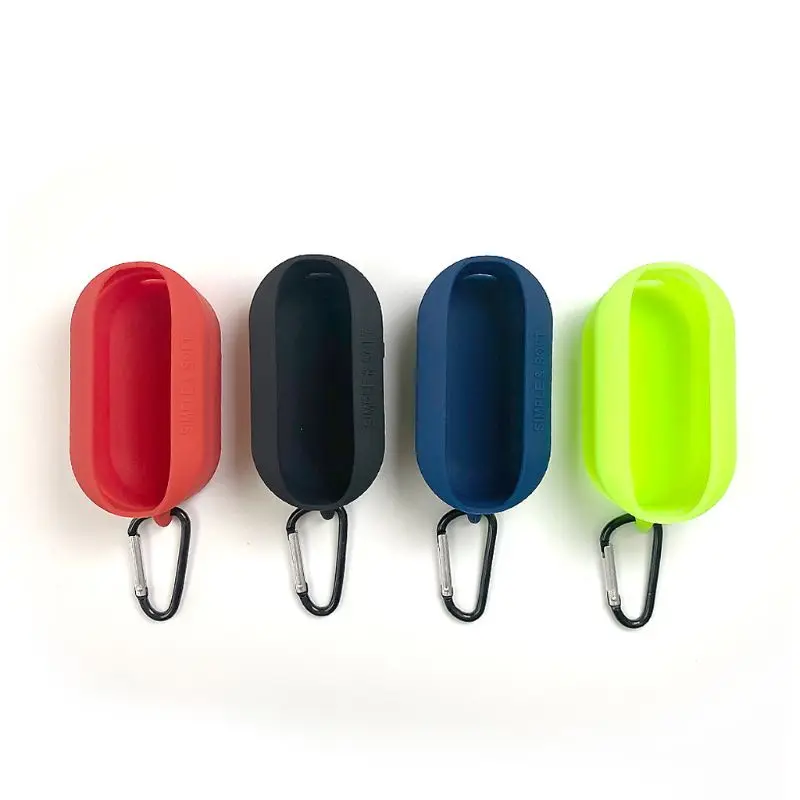 

Anti-slip Silicone Earphone Case Protective Cover Shell with Carabiner for Skull candy Push Wireless Bluetooth Headphone
