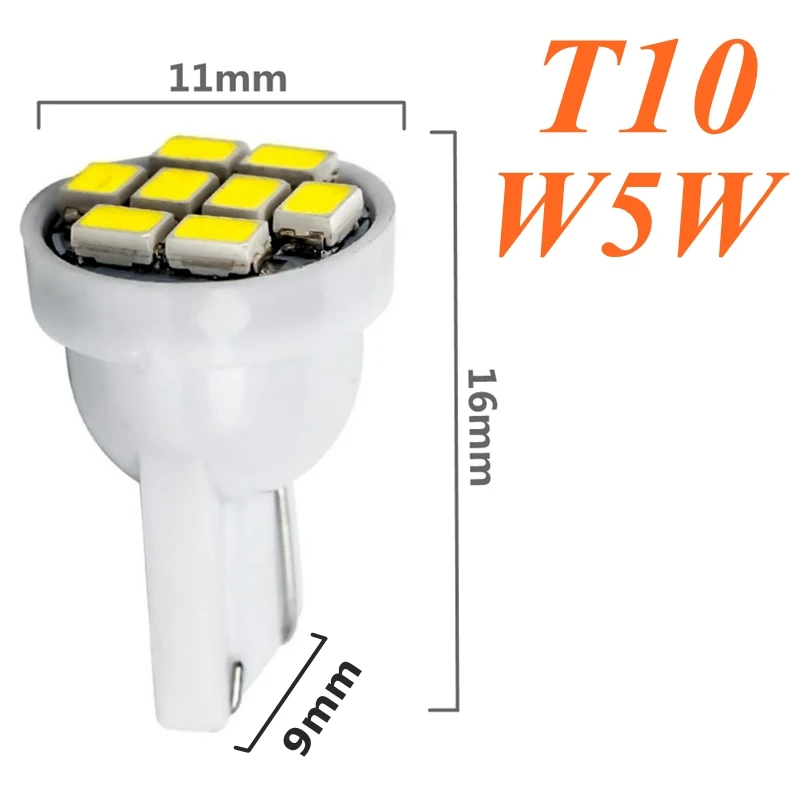 10Pcs B8.5D B8.4D B8.3D T3 T4.2 T4.7 T5 T6.5 T10 W5W LED 전구 자동차 계기판 램프 자동 대시 보드 온난화 표시 등