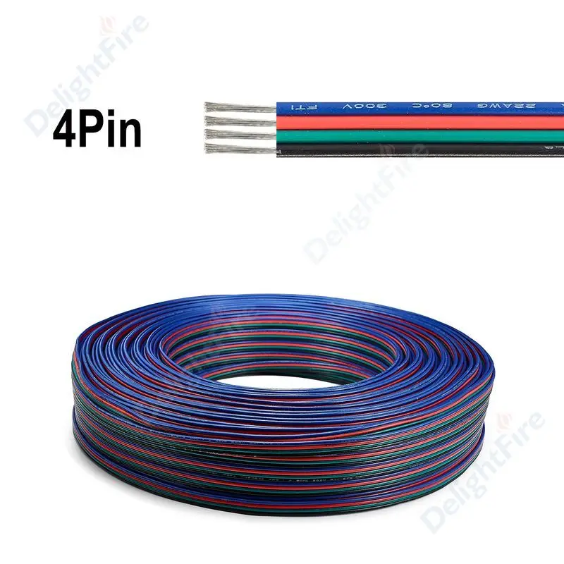 2/3/4/5/6 контактный Электрический провод 22 AWG 5/10/20/30/50/100 м Светодиодная лента