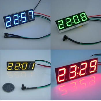 

0.56" Digital Clock LED display Meter Watch TIME for DC 12V 24V Adjustable Car Motorcycle bicycle E-bike clock Mode: 24-hour
