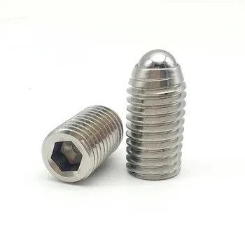 

2pcs M6 Allen bead positioning screws hex socket ball plunger headless spring beads screw stainless steel bolt 8mm-50mm long