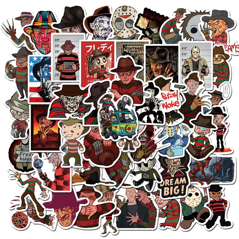 10/30/50 шт. Freddy Krueger Ужасы Стикеры из фильмов Водонепроницаемый скейтборд мотоцикл