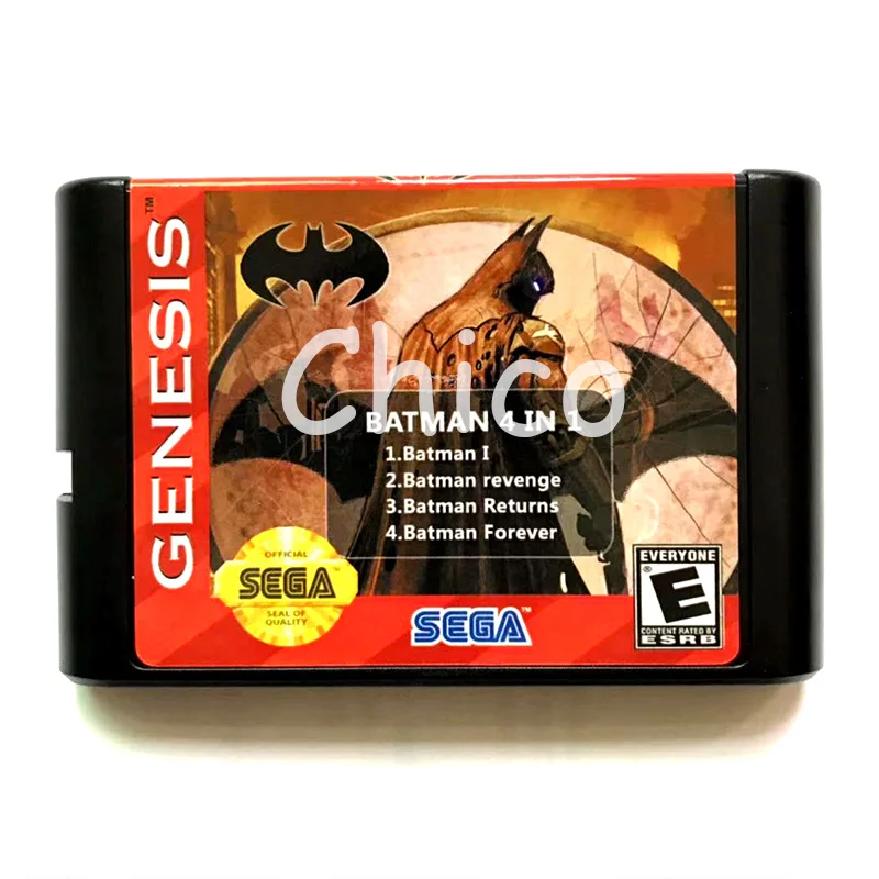 4 in 1 Batman 1 Forever Return Revenge Save Progress 16 Bit Game Card for Sega