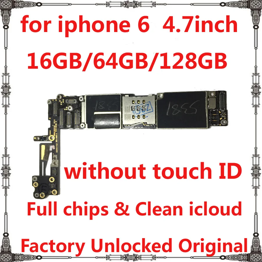 Заводская разблокированная материнская плата 16 Гб 64 128 ГБ для iphone 6 оригинальная