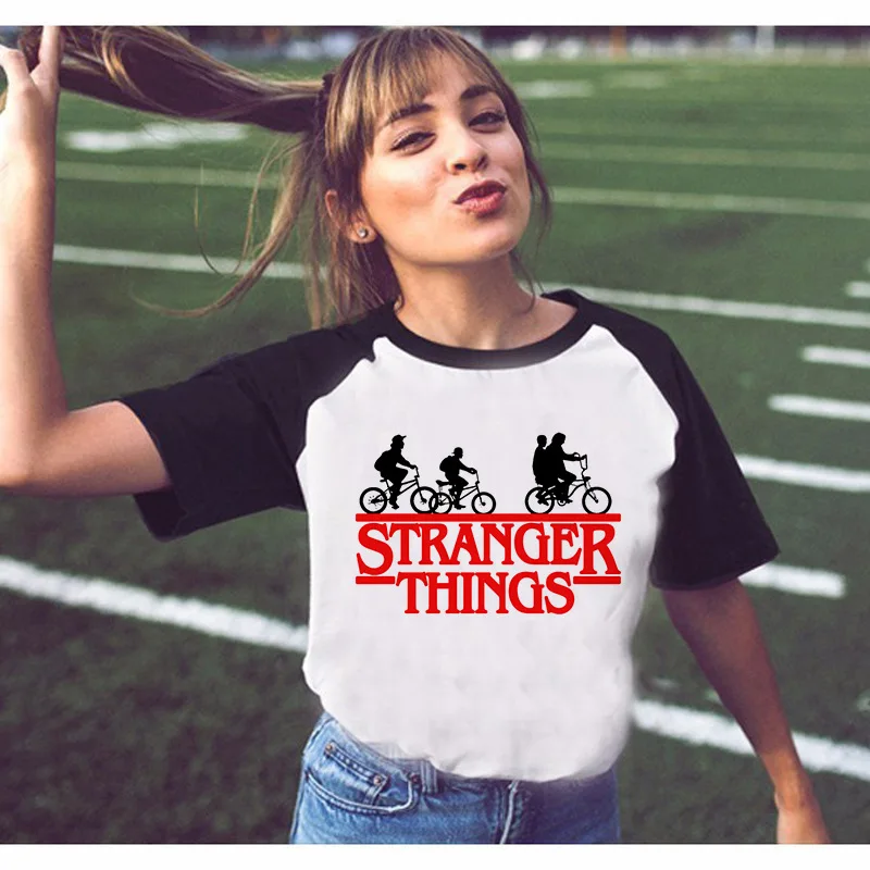 

Stranger Things men's and women's T-shirt printed shoulder short sleeve loose large size European and American letter