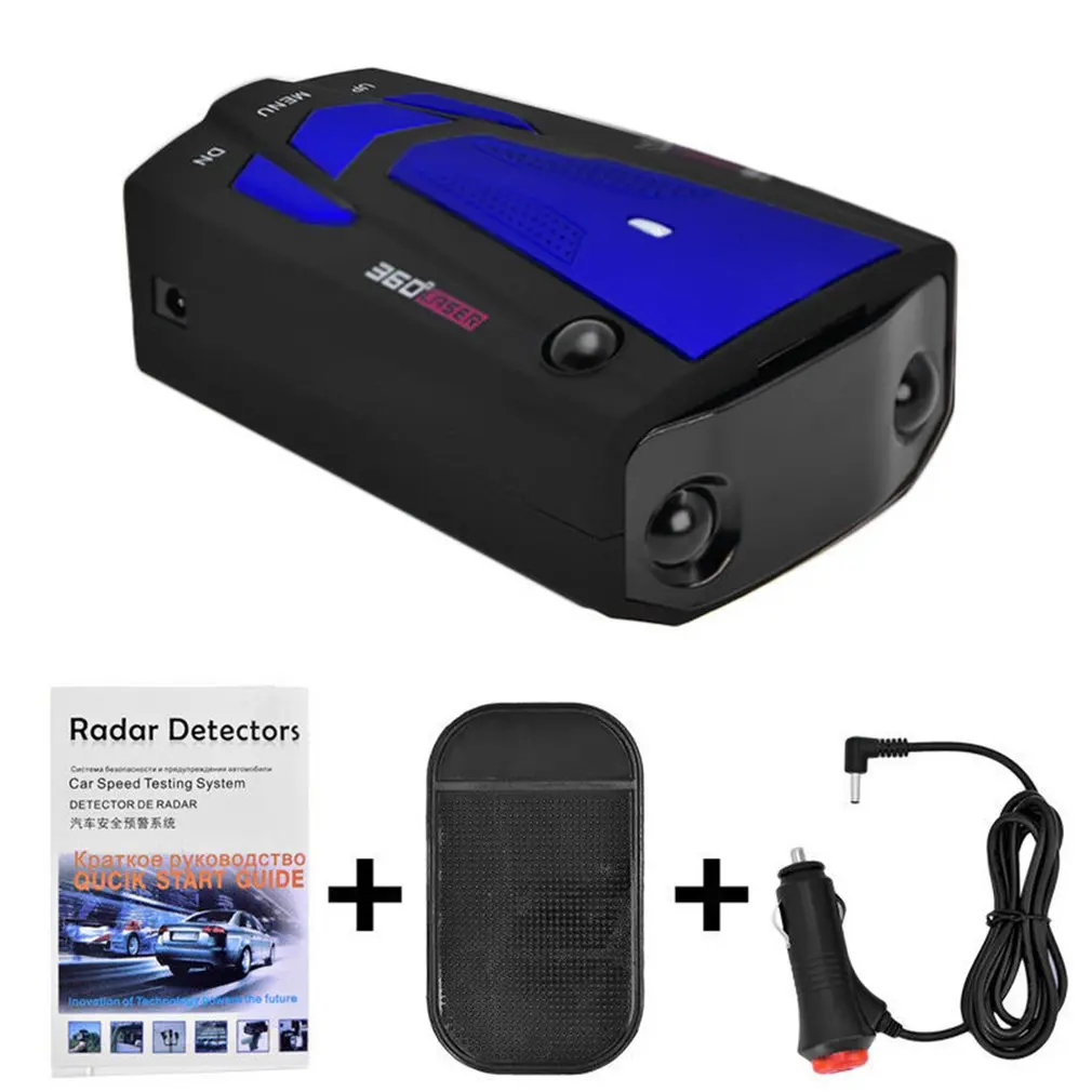 

Car Radar Detector English Russian Auto 360 Degree Vehicle V7 Speed Voice Alert Alarm Warning 16 Band LED Display