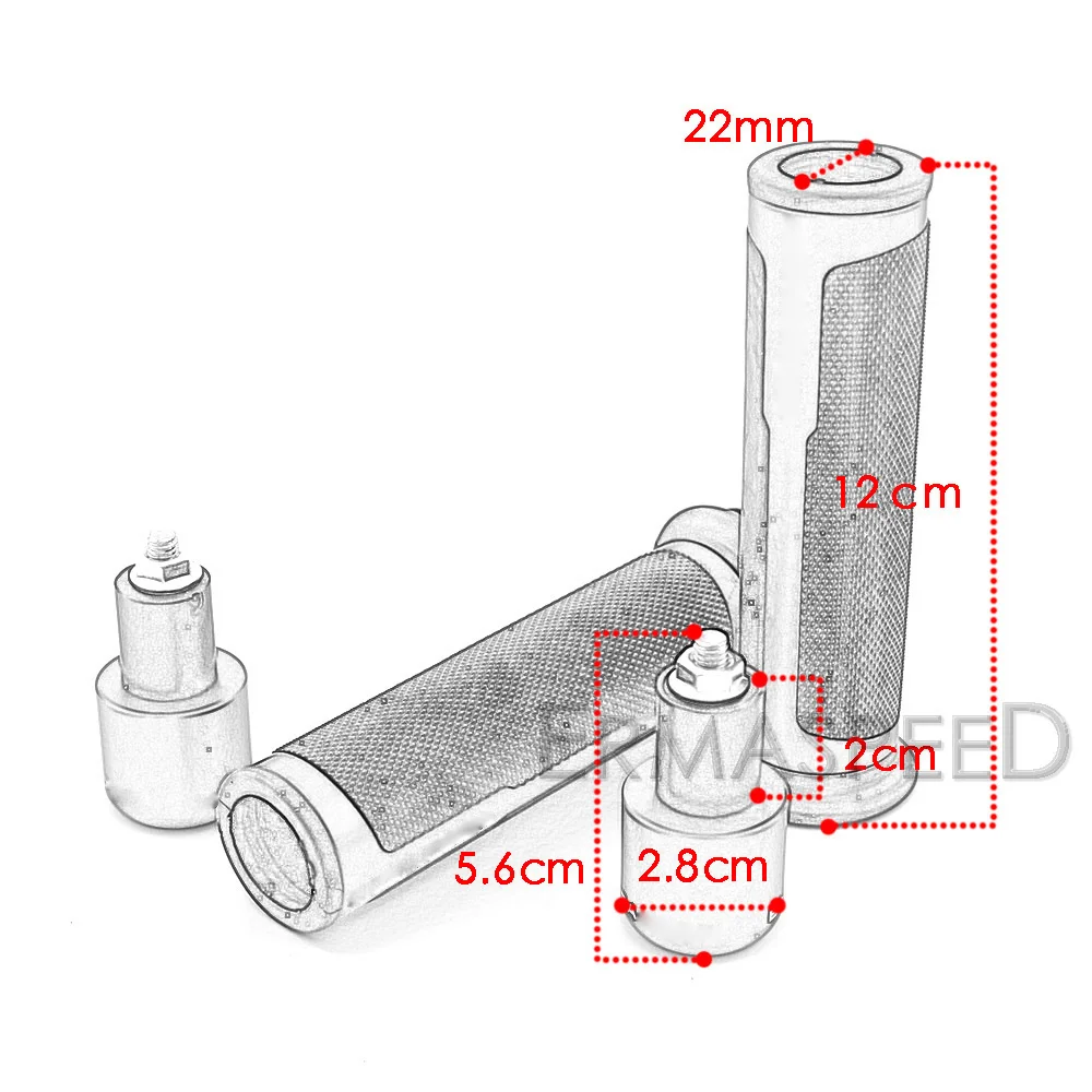 7/8 ''мотоциклетные резиновые ручки для руля с ЧПУ алюминиевые наконечники руля универсальные подходят для HONDA KAWASAKI YAMAHA KTM DUCATI