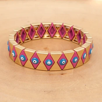 

Shinus Bracelet For Women Turkish Evil Eye Bracelets Woman Gold Jewelry Enamel Tile Pulseras Mujer Moda 2019 Blue Eye Bangles