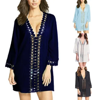 

Lasperal 2020 Summer Women Cover Up Beachwear Holiday Solid Swimwear Fashion Cover Ups Soft Loose Spring Casual Short Bohemian