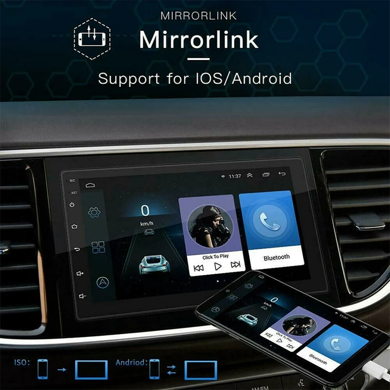 

Universal Android 9.1 2+32G Car Radio Audio Stereo GPS Navi 7inch Press Screen 2 Din MP5 Player