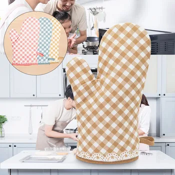 

Aliexpress Standard Shipping Kitchen Cooking Microwave Oven Insulation And Anti-scalding Gloves Mitts Pot Pad Heat Protected