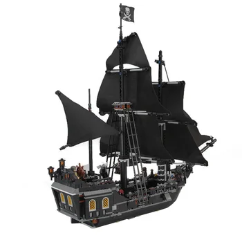 Black Ship Pearl Compatible With Pirates Model Ships Building Blocks Boys Birthday Caribbean Gifts Kids