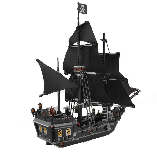 Black Ship Pearl Compatible With Pirates Model Ships Building Blocks Boys Birthday Caribbean Gifts Kids Toys