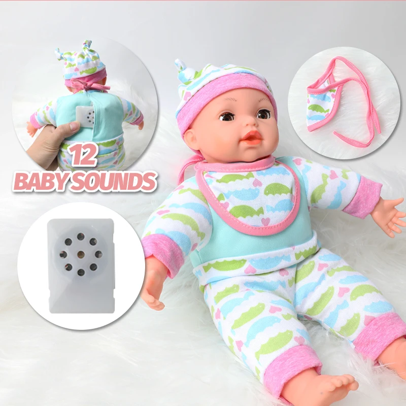 Кукла bebe Reborn имитация звука Реалистичная водонепроницаемая силиконовая милая