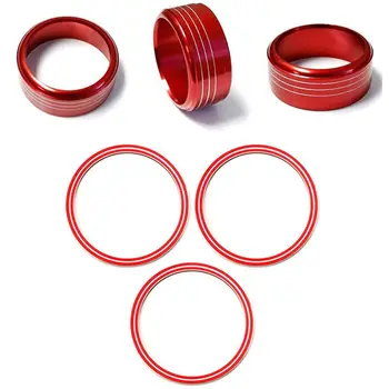 

3Pcs Red Anodized Aluminum AC Climate Control Knob Ring Covers for Subaru ,Impreza & 3Pc Red AC Control Outer Ring Cover