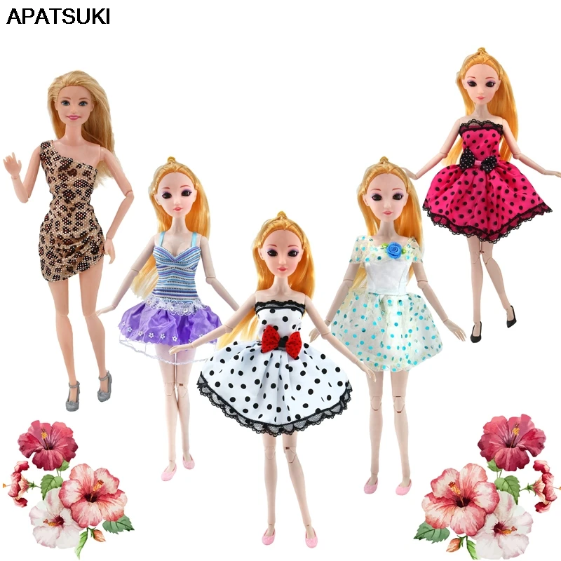 

Fashion Doll Clothes for Barbie Dolls Outfits Polka Leopard Party Dresses for 1/6 BJD Dolls Accessories Toys For Children
