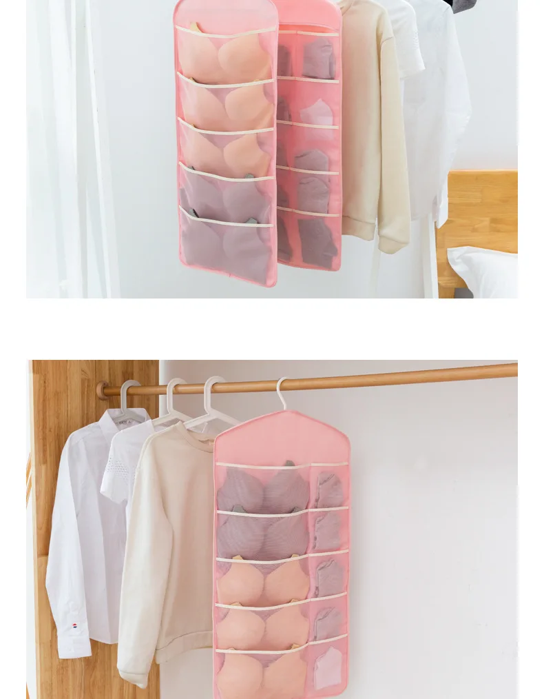 Fabric Simple-Style Underwear Hanging Storage Bag Bra Socks Dormitory Hanging Storage Bag Dormitory Storage Useful Product