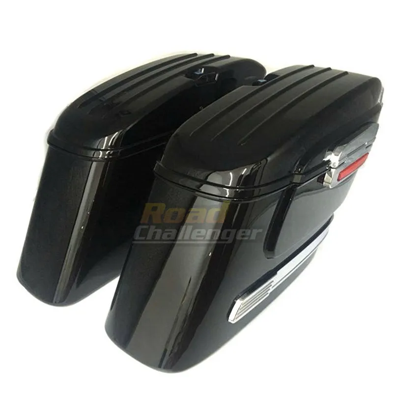 Мотоциклетная коробка для багажа чехол 1 пара ABS черный Жесткий сумки для Harley Touring модифицированный