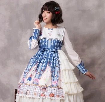 

Mid waist cute girl gothic Japanese vintage sweet lolita girl cos Vestidos loli lolita op sweet girl dress kawaii princess