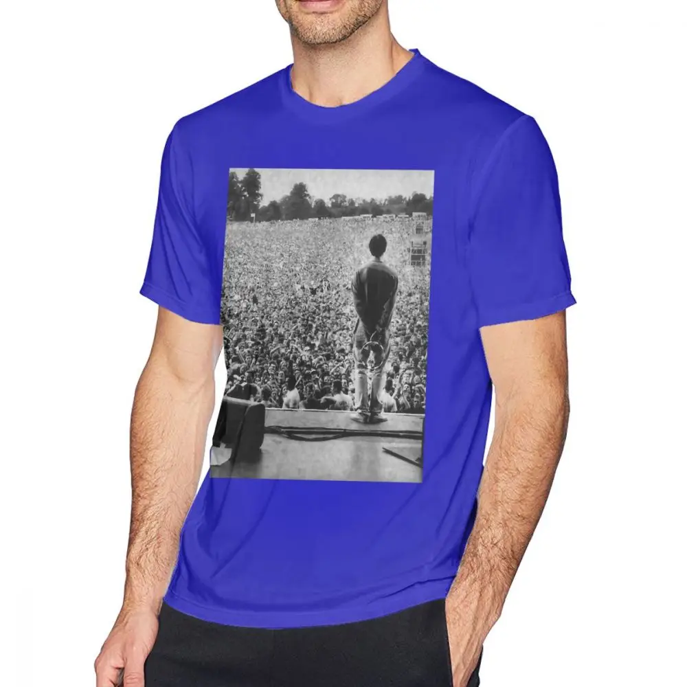 Футболка Oasis, футболка Oasis Knebworth, Пляжная футболка с принтом, свободная Милая Мужская футболка с коротким рукавом из 100 хлопка - Цвет: Blue