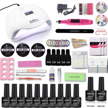 

Nail Set with 120/54W Nail Dryer 12/8 Gel Nail Polish Varnish Set For Manicure Kit Nail Art Tool Set Nail File Top & Base Coat