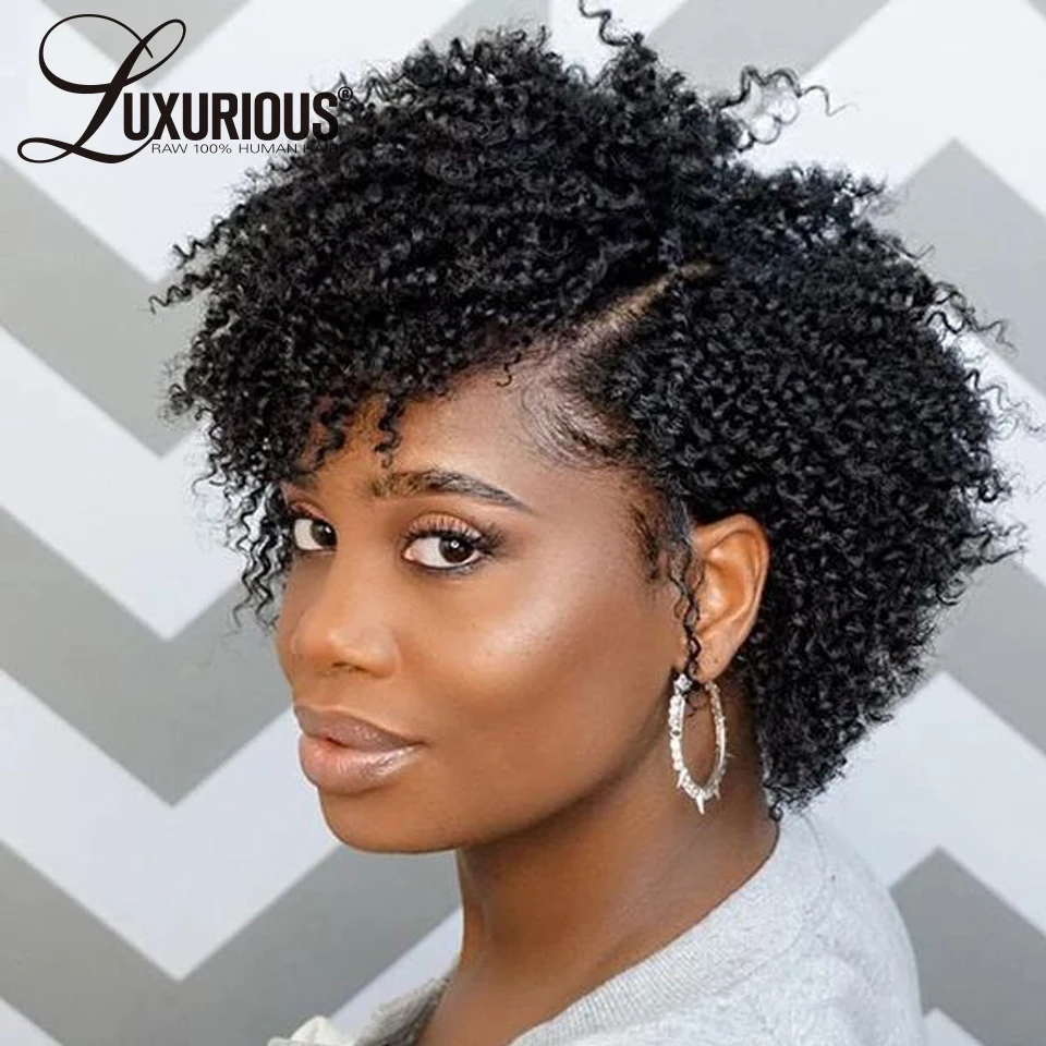 Pixie Cut Wig Peruvian Hair 4x4 Lace Closure Wig Kinky Curly Short Bob Wig 13x4 Lace Front Human Hair Wigs With Baby Hair 150 Human Hair Lace Wigs Aliexpress