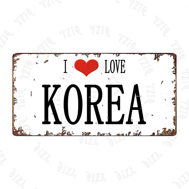 Я люблю испанский город Путешествия Сувенир табличка металлическая винтажная нация Оловянная вывеска настенный Паб Магазин домашнее Искусство украшение 30X15 см DC-0482A - Цвет: DC-0477