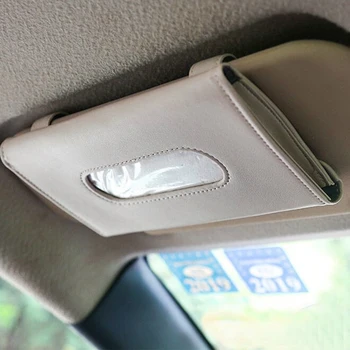

Organizer Napkin Universal Interior Storage Fashion Backseat Sun Visor Hanging PU Leather Car Tissue Box Accessories Holder Case