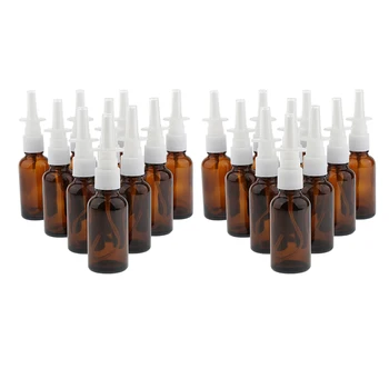 

20 Pieces 30ml Empty Glass Nasal Spray Bottle Fine Mist Vials Sprayer Brown