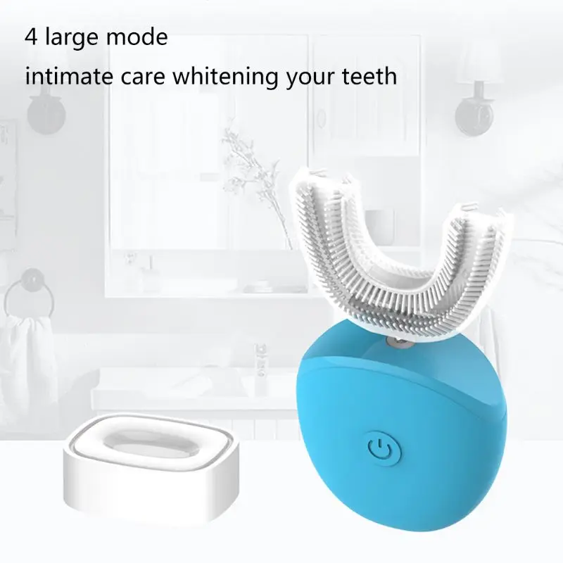 New 360 Degree Auto Disinfection U Shape Timer Ultra Sonic Silicon Waterproof Electric Toothbrush Wireless Rechargeable 3 Modes New 360 Degree Auto Disinfection U Shape Timer Ultra Sonic Silicon Waterproof Electric Toothbrush Wireless Rechargeable 3 Modes
