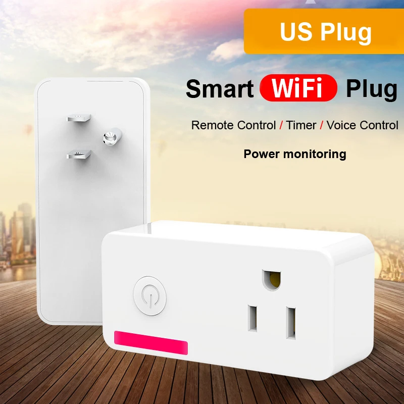 

Smart Plug Wifi Tuya Smart Life Socket 16A US Plug Single Outlet Power Monitoring Compatible W/ Alexa Echo/Google Home/IFTTT