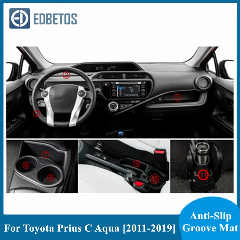 Противоскользящий коврик для подстаканника Toyota Prius C Aqua NHP10 аксессуары резиновые