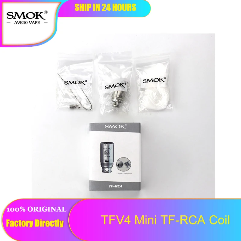 1 шт. оригинальный Smok TFV4 мини-танк сменные катушки SMOK TF-RCA Головка Катушки для мини