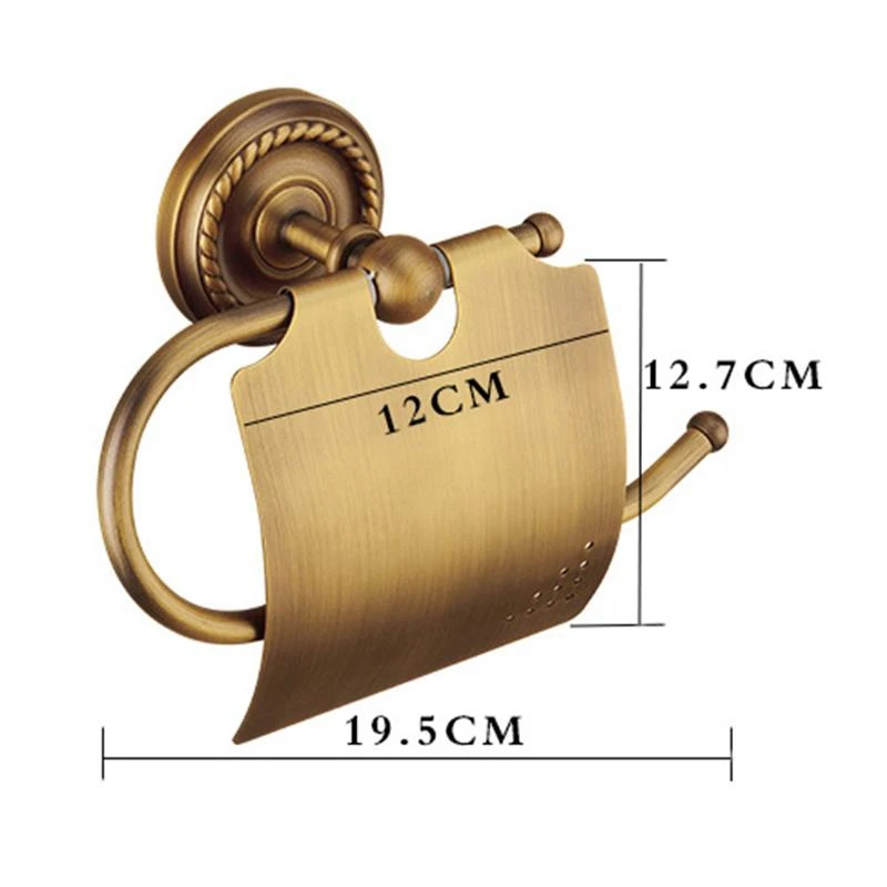 1Pcs Brass Wall Mount Toilet Paper Bathroom Tissue Antique Holder Storage Shelf Dispenser for Bathroom