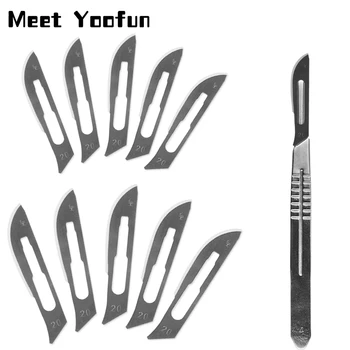 

11 pcs/set Scalpel Blade 20 Carbon Steel Scalpel Blades Knife DIY Carving knife Cutting Tool PCB Repair Animal Surgical Knife